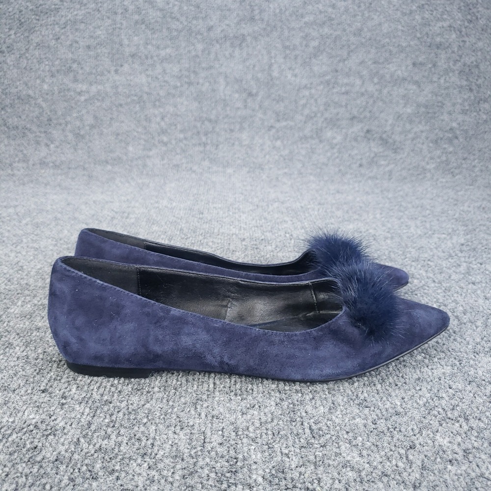 Catherine Malandrino Flats‎ Womens Size 9 Blue Point Toe PINA Shoes Fur